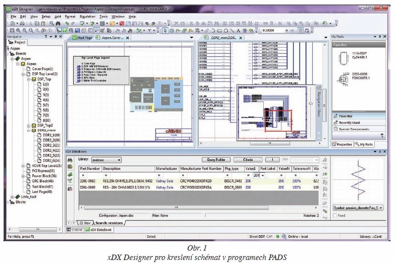 Obr. 1 xDX Designer pro kreslení schémat v programech PADS